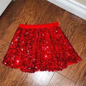 Cat & Jack, red, sparkly, sequin skirt, size xs, 4-5